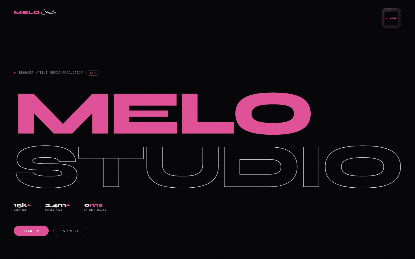 MeloStudio website preview